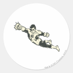 Sticker Rond Grunge de lanternes vertes