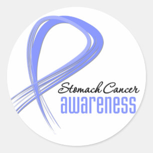 Sticker Rond Grunge de sensibilisation au cancer de l'estomac