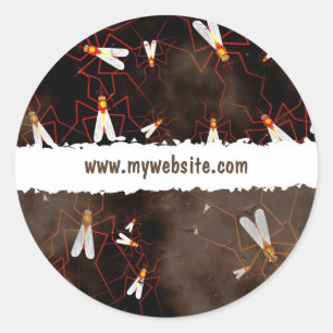 Sticker Rond Grunge moustiques