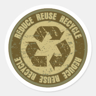 Sticker Rond Grunge Recyclé