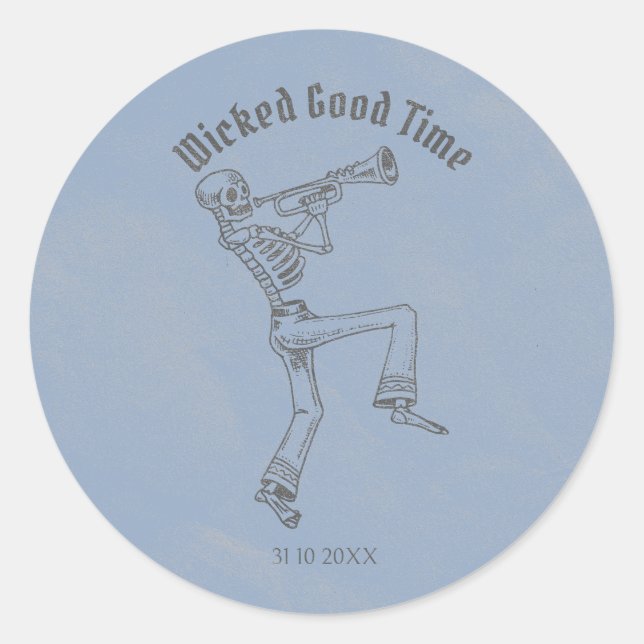 Sticker Rond Grunge Retro Black Halloween Party (Devant)