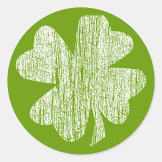 Sticker Rond Grunge Shamrock