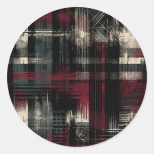 Sticker Rond Grungy alternative Grunge Plaid Motif