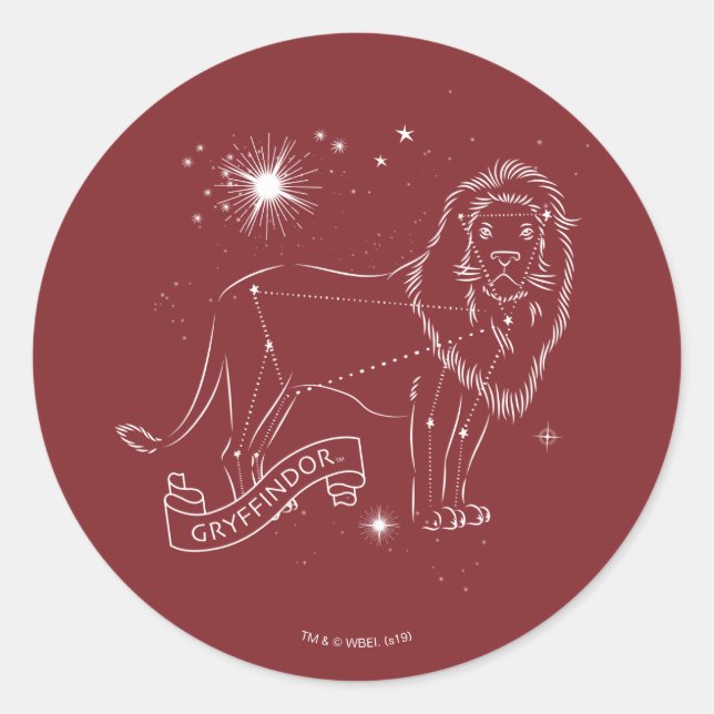 Sticker Rond GRYFFINDOR™ - Graphique de constellation (Devant)