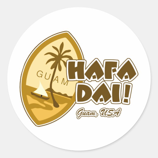 Sticker Rond Guam Hafa Dai (Devant)