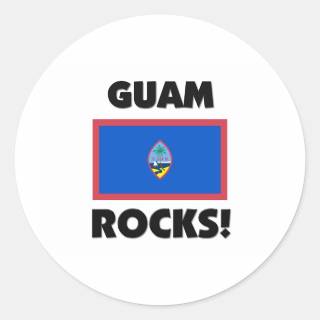 Sticker Rond Guam Rocks (Devant)