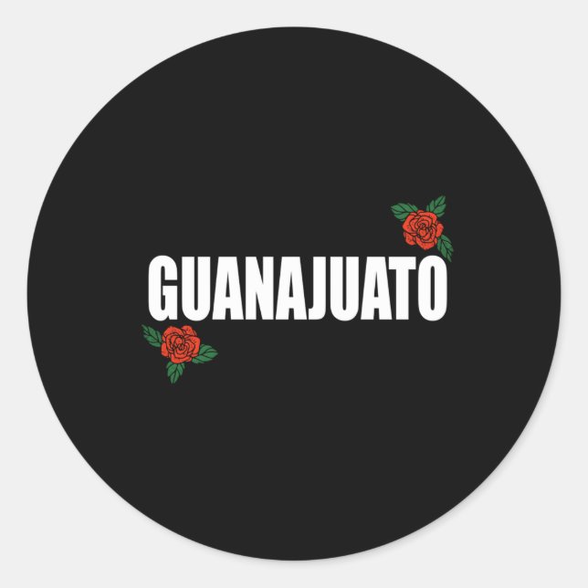 Sticker Rond Guanajuato Mexique Etat mexicain Estado Rose (Devant)