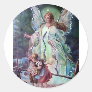 Sticker Rond GUARDIAN ANGEL c. 1900