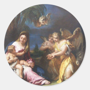 Sticker Rond Guardian Angels Offrant Des Cadeaux