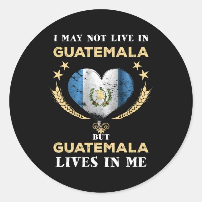 Sticker Rond Guatemala Fier Guate Hispanique Drapeau Guatémaltè (Devant)