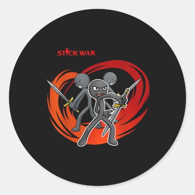Sticker Rond Guerre des bâtons - Colère des épées (Devant)