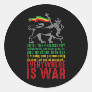 Sticker Rond Guerre Hailé Selie Discours Judah Lion Re