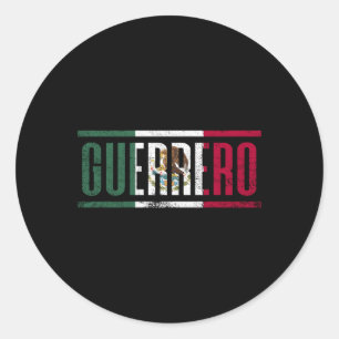 Sticker Rond Guerrero Con La Bandera De Mã©Xico