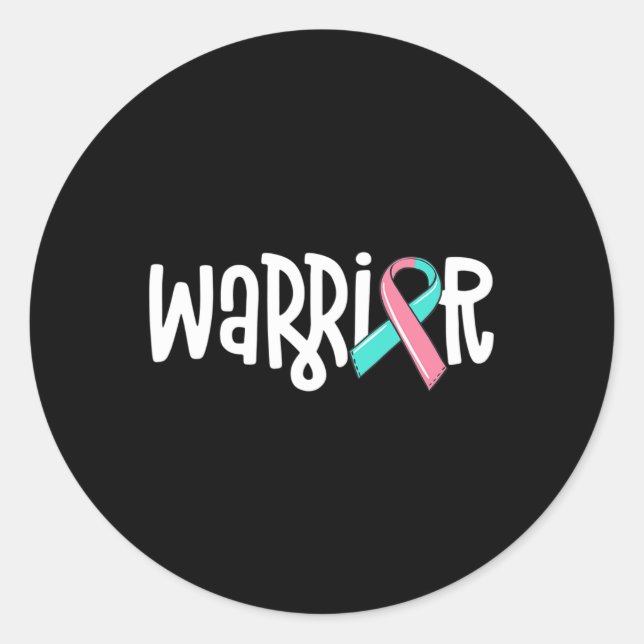 Sticker Rond Guerrier BRCA Sensibilisation au cancer du sein Pr (Devant)