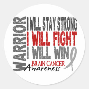 Sticker Rond Guerrier de cancer du cerveau