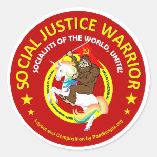 Sticker Rond Guerrier de justice sociale