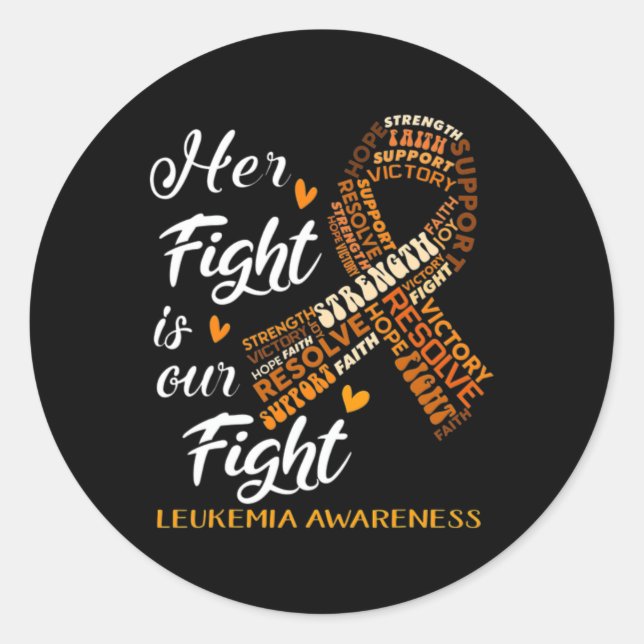 Sticker Rond Guerrier de sensibilisation à la leucémie Son comb (Devant)