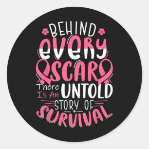 Sticker Rond Guerrier de sensibilisation au cancer Ruban rose C