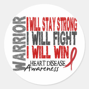 Sticker Rond Guerrier des maladies cardiaques