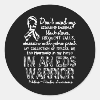 Sticker Rond Guerrier du syndrome d'Ehlers Danlos (SDE)