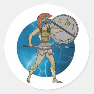 Sticker Rond Guerrier grec