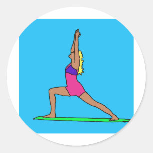 Sticker Rond Guerrier Pose.jpg de C