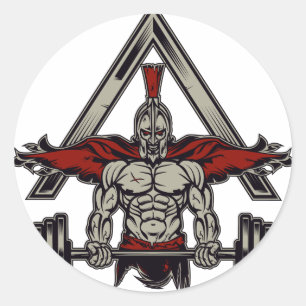 Sticker Rond Guerrier spartiate