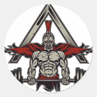 Sticker Rond Guerrier spartiate