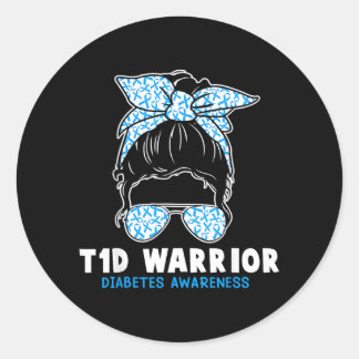 Sticker Rond Guerrière T1d Sensibilisation au diabète de type 1