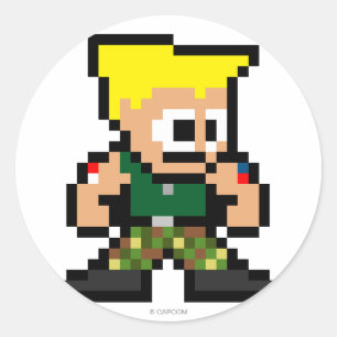 Sticker Rond Guile 8 bits