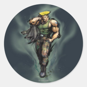 Sticker Rond Guile avec veste