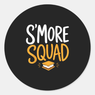 Sticker Rond Guimauve feu de camp camping s'mores