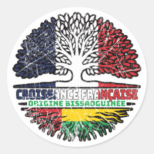 Sticker Rond Guinée-Bissau-Guinée-Bissau-Guinée Arbre français