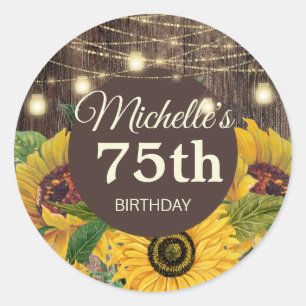 Sticker Rond Guirlande lumineuse en bois rustique avec tourneso