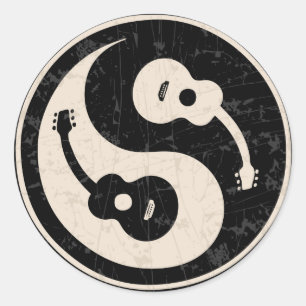 Sticker Rond guit-yang1-blk-tan-T