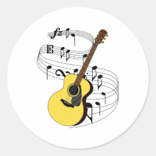 Sticker Rond Guitare