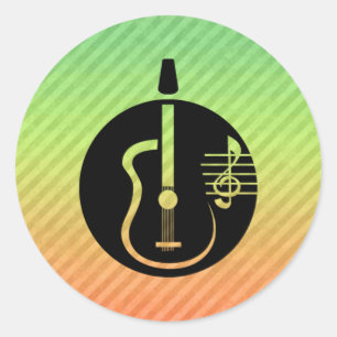 Sticker Rond Guitare acoustique