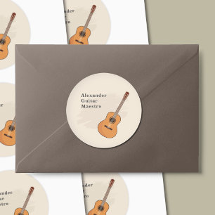 Sticker Rond Guitare acoustique