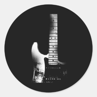 Sticker Rond Guitare acoustique Cool musicienne guitare