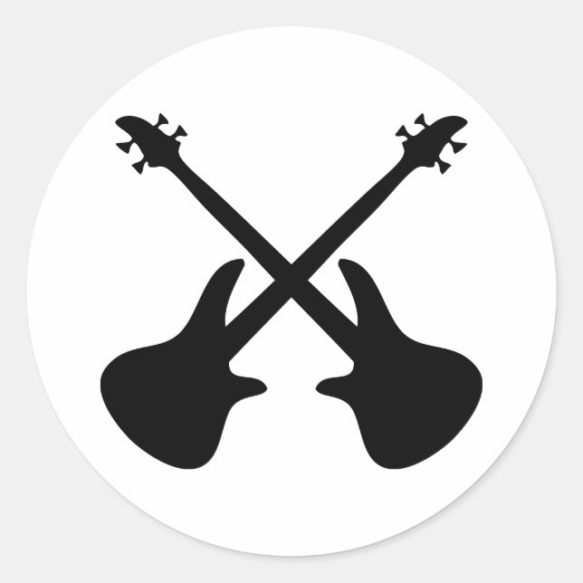 Sticker Rond guitare basse croisée (Devant)
