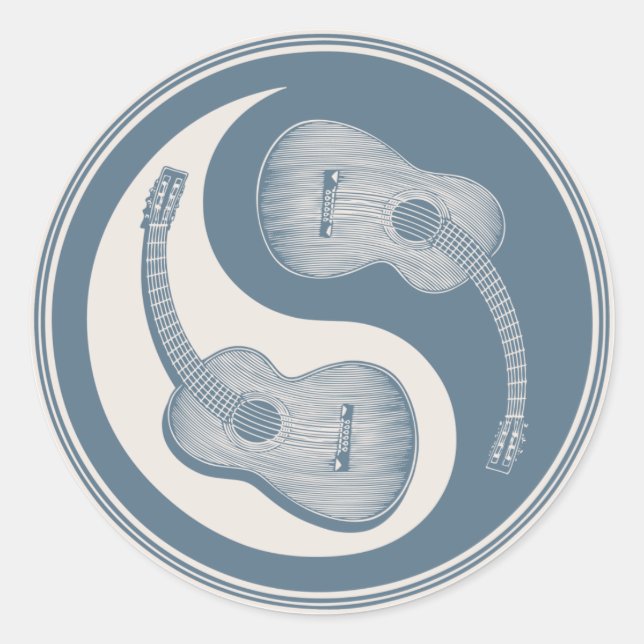 Sticker Rond Guitare classique Yin Yang (Devant)