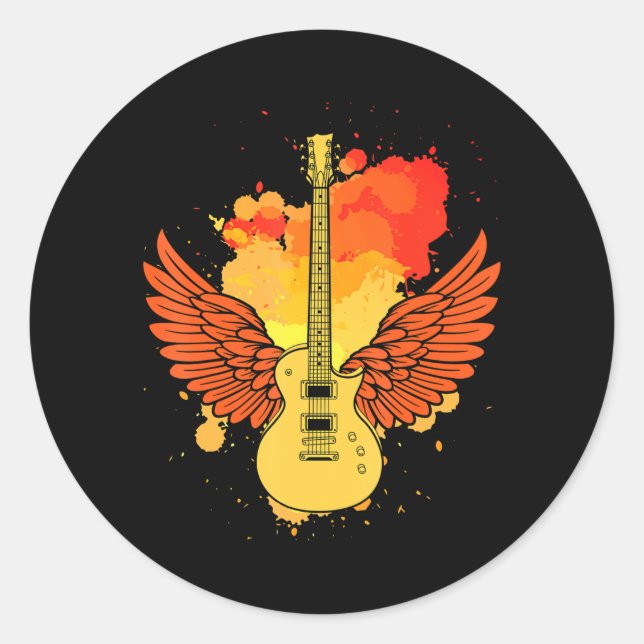 Sticker Rond Guitare des ailes (Devant)