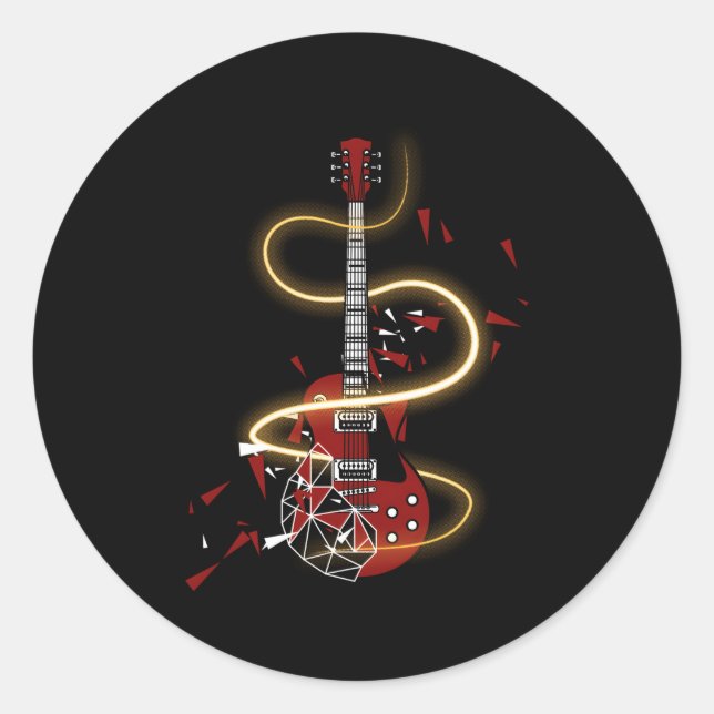 Sticker Rond Guitare électrique (Devant)