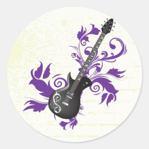 Sticker Rond Guitare électrique sur des produits personnalisés 