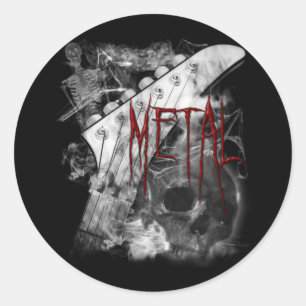 Sticker Rond Guitare en métal de la mort