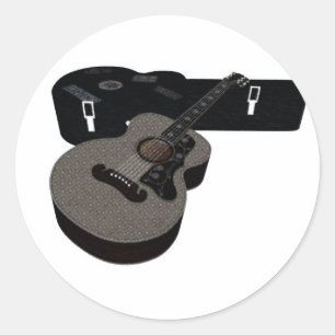 Sticker Rond Guitare et Coque acoustique semi-tonique 3D