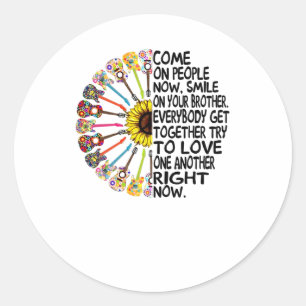 Sticker Rond Guitare Lover Cadeau de guitare florale acoustiq
