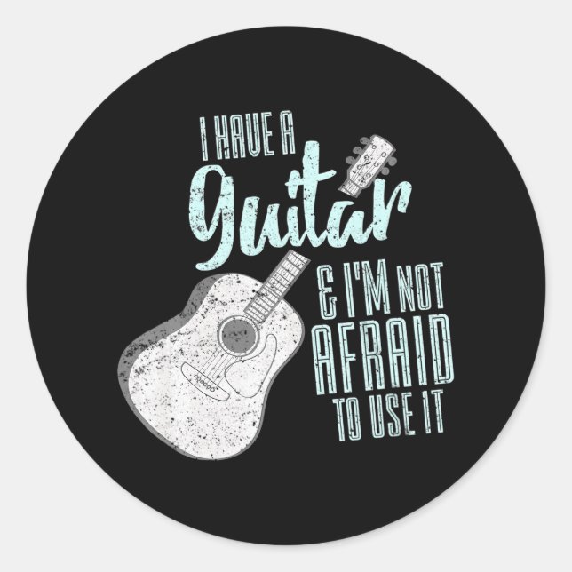 Sticker Rond Guitare Lover Guitariste Musicien Drôle (Devant)