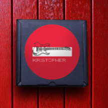 Guitare minimaliste noir blanc rouge moderne Guita