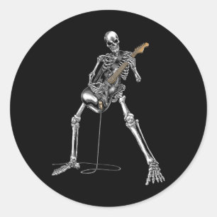 Sticker Rond Guitare Rock Band Et Roll Pour Homme Band Tee